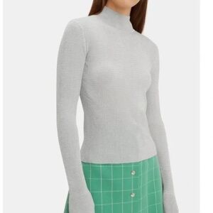 NWT Rag & Bone Raina Turtleneck Sweater in Silver - S with defects